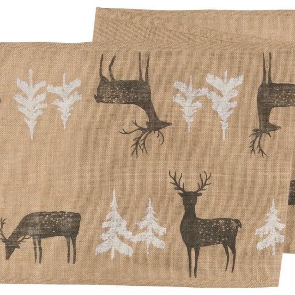 New Burlap Table Runner by Now Designs NWT
